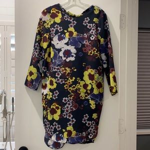 TOPSHOP Floral Shift Dress Womens US 6 Multicolor
